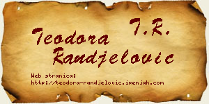 Teodora Ranđelović vizit kartica